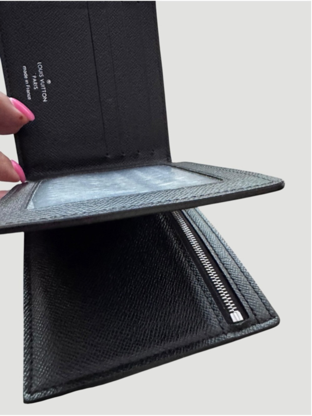 Louis Vuitton Black Taiga Amerigo Leather Wallet and Card Holder Set In Box - Picture 12 of 16